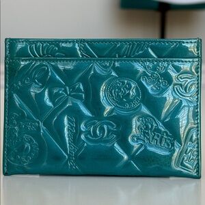 CHANEL Vintage Embossed Card Holder